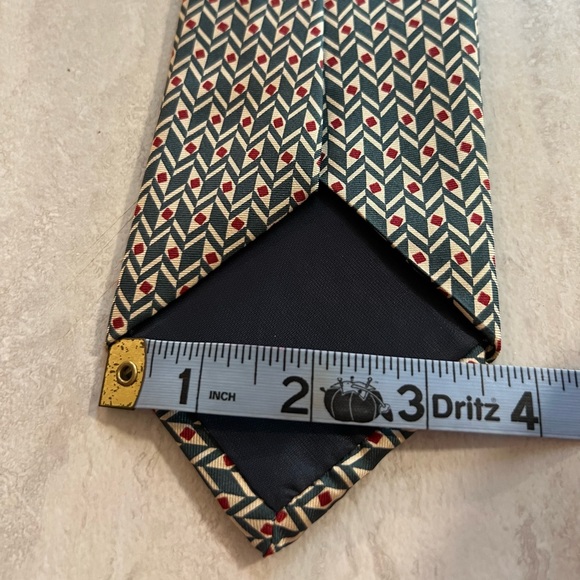 BROOKS BROTHERS Neck Tie subtle Beige Green Red - Picture 5 of 6